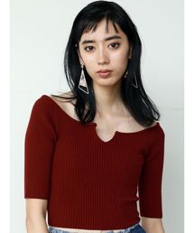 EMODA | 2WAYリブニットトップ(Tシャツ/カットソー)