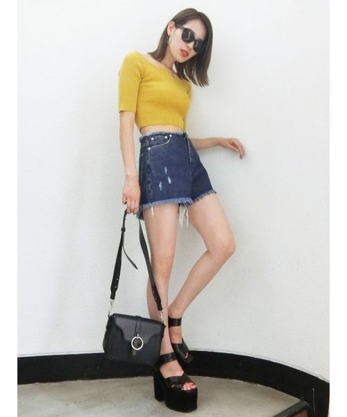 EMODA（エモダ）の「2WAYリブニットトップ（Tシャツ/カットソー・レディース・ブラック/レッド/その他/マスタード・FREE）」の11枚目の写真