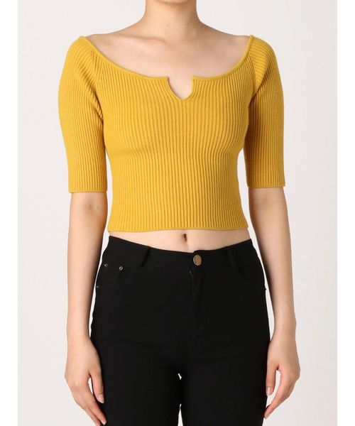 EMODA（エモダ）の「2WAYリブニットトップ（Tシャツ/カットソー・レディース・ブラック/レッド/その他/マスタード・FREE）」の22枚目の写真