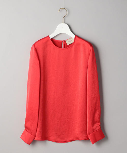 「UNITED ARROWS」 長袖シャツ - レッド レディース UNITED ARROWS（ユナイテッドアローズ）の「UBCB サテン ロング