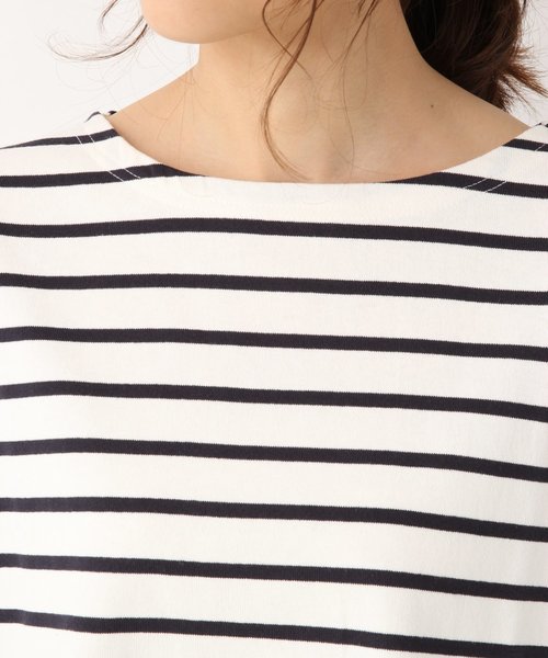 GLOBAL WORK(グローバルワーク)の「バスクボーダーBIGT長袖/822629(Tシャツ/カットソー・レディース・ベージュ/レッド/その他・MEDIUM/LARGE)」の4枚目の写真