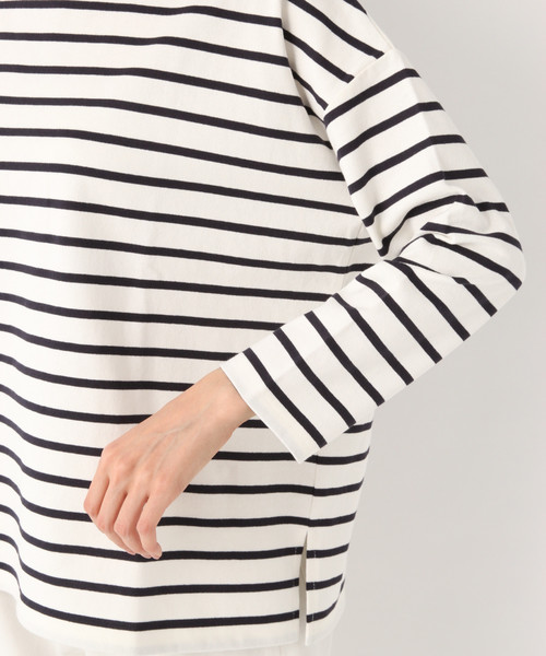 GLOBAL WORK(グローバルワーク)の「バスクボーダーBIGT長袖/822629(Tシャツ/カットソー・レディース・ベージュ/レッド/その他・MEDIUM/LARGE)」の10枚目の写真