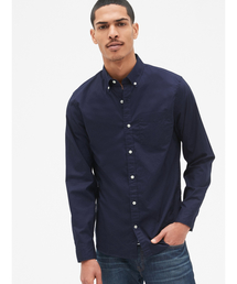 GAP | リブイン ストレッチ ポプリン シャツ（ストレッチ）(シャツ/ブラウス)