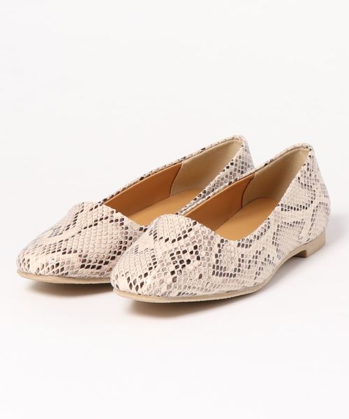 natural couture（ナチュラルクチュール）の「スクエアトゥフラットシューズ（その他シューズ・レディース・シルバー/ゴールド/ブラック/パイソン・MEDIUM/LARGE）」の9枚目の写真