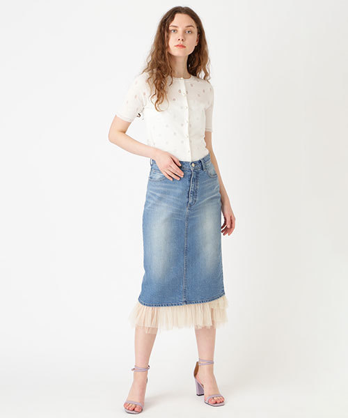 JILL STUART（ジルスチュアート）の「◆《JILL JEAN》チュールデニムタイトスカート（スカート・レディース・ネイビー/ブルー・2/0/4）」の19枚目の写真