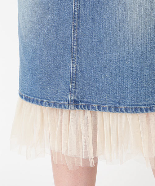 JILL STUART（ジルスチュアート）の「◆《JILL JEAN》チュールデニムタイトスカート（スカート・レディース・ネイビー/ブルー・2/0/4）」の14枚目の写真