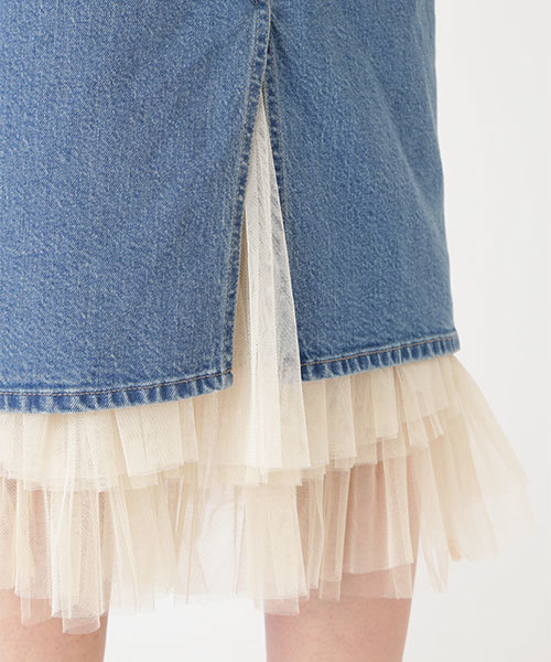 JILL STUART（ジルスチュアート）の「◆《JILL JEAN》チュールデニムタイトスカート（スカート・レディース・ネイビー/ブルー・2/0/4）」の16枚目の写真