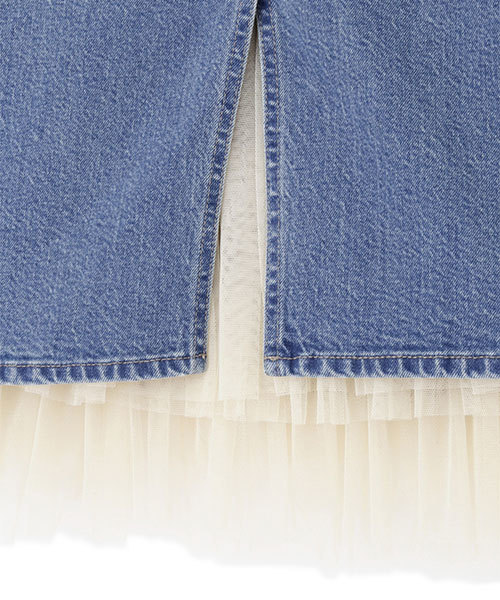 JILL STUART（ジルスチュアート）の「◆《JILL JEAN》チュールデニムタイトスカート（スカート・レディース・ネイビー/ブルー・2/0/4）」の8枚目の写真