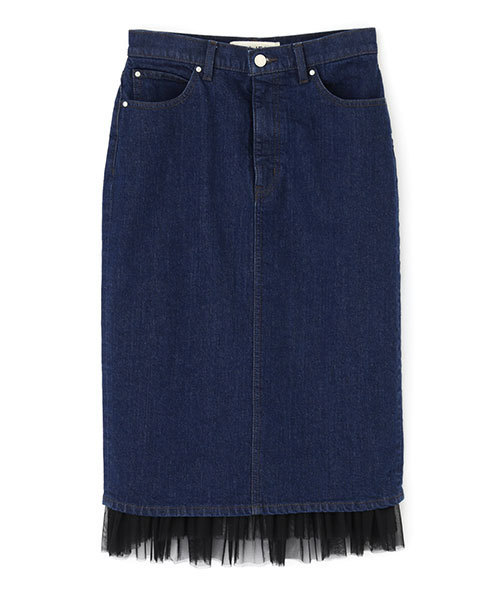 JILL STUART（ジルスチュアート）の「◆《JILL JEAN》チュールデニムタイトスカート（スカート・レディース・ネイビー/ブルー・2/0/4）」の11枚目の写真