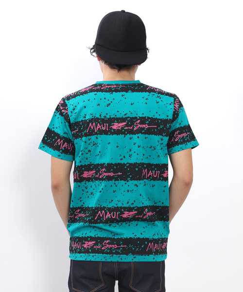 WEGO（ウィゴー）の「WEGO/MAUIパターンプリント半袖Tシャツ（Tシャツ/カットソー・メンズ・ホワイト系その他/グリーン系その他・LARGE/MEDIUM）」の4枚目の写真