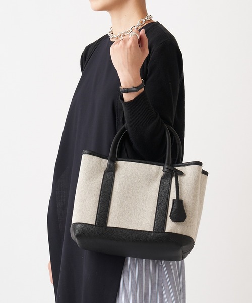 cache cache（カシュ カシュ）の「【cachecache カシュカシュ】パーテーショントートS（トートバッグ・レディース・ブラック/グレー/レオパード/シルバー/ゴールド/ベージュ/ブラウン/パイソン/ブラック×ブラック/ブラック系/グレー系/ベージュ系その他/ブラック系その他/ブルー/カーキ・フリー）」の4枚目の写真