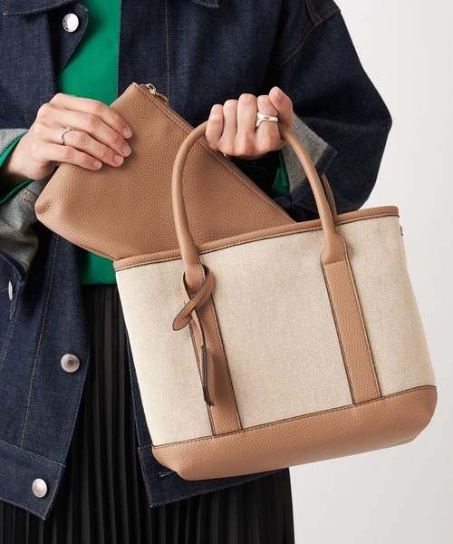 cache cache（カシュ カシュ）の「【cachecache カシュカシュ】パーテーショントートS（トートバッグ・レディース・ブラック/グレー/レオパード/シルバー/ゴールド/ベージュ/ブラウン/パイソン/ブラック×ブラック/ブラック系/グレー系/ベージュ系その他/ブラック系その他/ブルー/カーキ・フリー）」の9枚目の写真