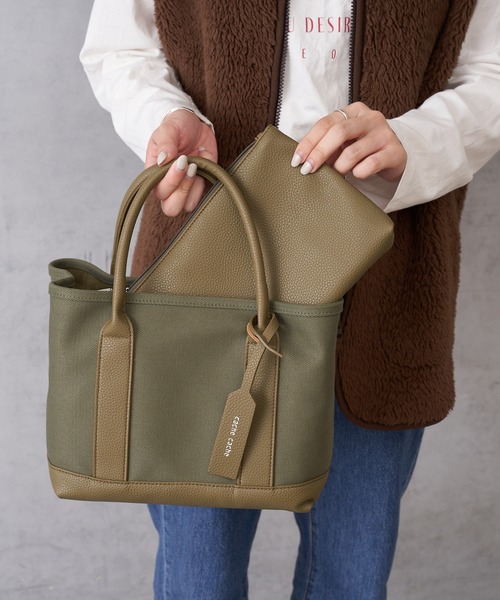 cache cache（カシュ カシュ）の「【cachecache カシュカシュ】パーテーショントートS（トートバッグ・レディース・ブラック/グレー/レオパード/シルバー/ゴールド/ベージュ/ブラウン/パイソン/ブラック×ブラック/ブラック系/グレー系/ベージュ系その他/ブラック系その他/ブルー/カーキ・フリー）」の21枚目の写真