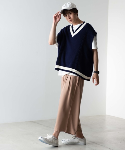 WEGO(ウィゴー)の「WEGO/ガウチョスラックス(スラックス・メンズ・ブラック/ベージュ・SMALL/MEDIUM/LARGE)」の8枚目の写真