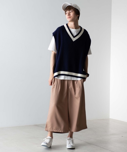 WEGO(ウィゴー)の「WEGO/ガウチョスラックス(スラックス・メンズ・ブラック/ベージュ・SMALL/MEDIUM/LARGE)」の10枚目の写真