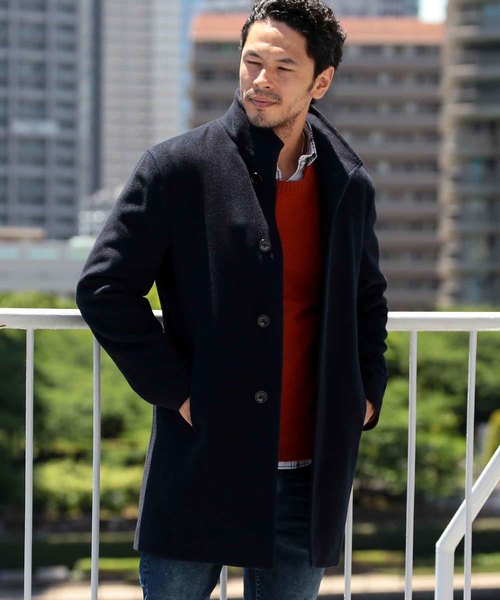 MEN'S BIGI（メンズビギ）の「ヘリンボーン ウールスタンドカラー