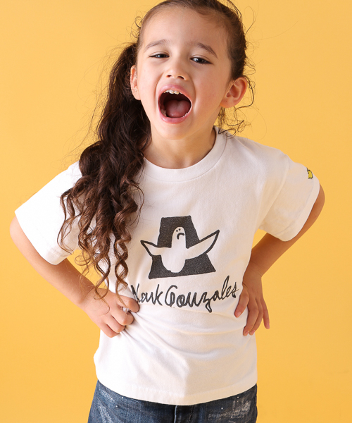 Mark Gonzales(マーク・ゴンザレス)の「【MARK GONZALES(マークゴンザレス)】別注プリントTee(KIDS)(Tシャツ/カットソー・キッズ・オフホワイト/ホワイト・MEDIUM/LARGE/SMALL/X-LARGE/XX-LARGE)」の11枚目の写真