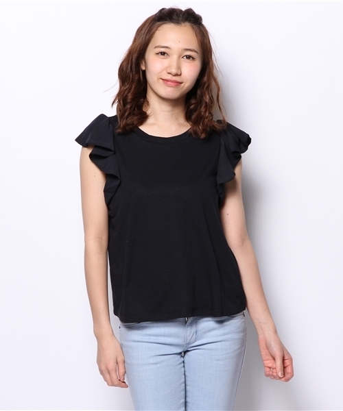 Chico（チコ）の「袖フリルT（Tシャツ/カットソー・レディース・イエロー/ホワイト/グレー/ネイビー・FREE）」の14枚目の写真