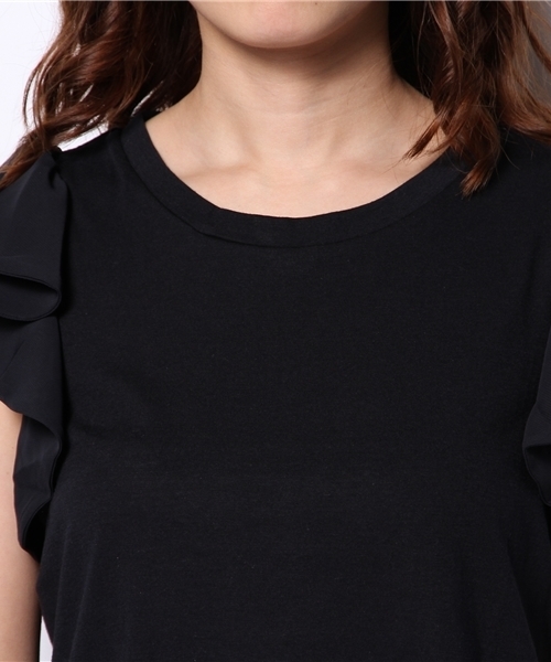 Chico（チコ）の「袖フリルT（Tシャツ/カットソー・レディース・イエロー/ホワイト/グレー/ネイビー・FREE）」の9枚目の写真