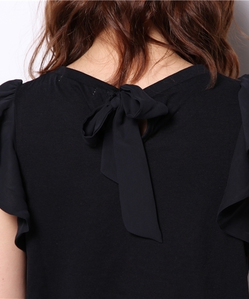 Chico（チコ）の「袖フリルT（Tシャツ/カットソー・レディース・イエロー/ホワイト/グレー/ネイビー・FREE）」の10枚目の写真