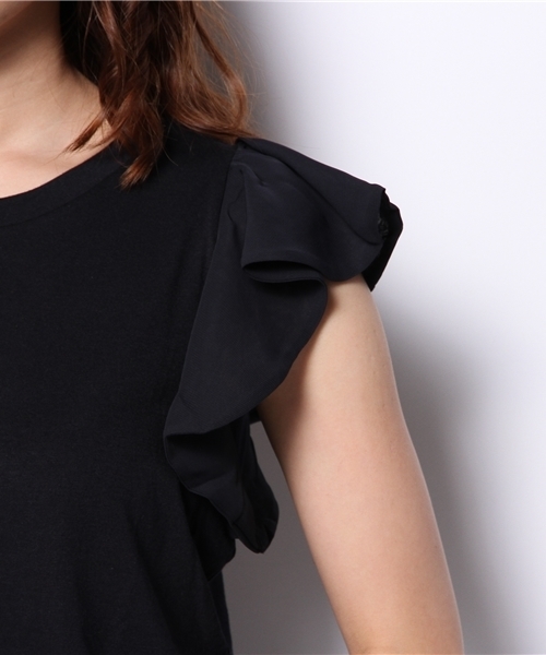 Chico（チコ）の「袖フリルT（Tシャツ/カットソー・レディース・イエロー/ホワイト/グレー/ネイビー・FREE）」の11枚目の写真