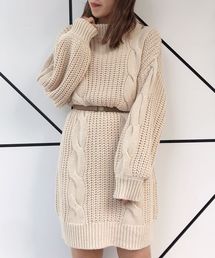 one after another NICE CLAUP | 【WEB STORE限定】ニットケーブルワンピース(ワンピース)