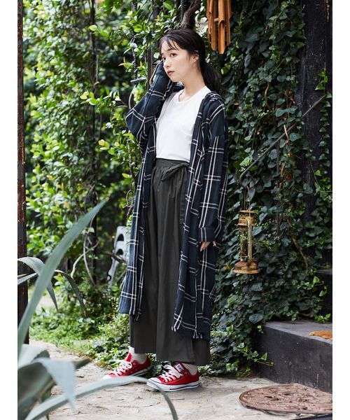 CRAFT STANDARD BOUTIQUE(クラフトスタンダードブティック)の「ラップ風ギャザーロングスカート●*(スカート・レディース・チャコールグレー/ベージュ/カーキ/テラコッタ・M/L)」の10枚目の写真
