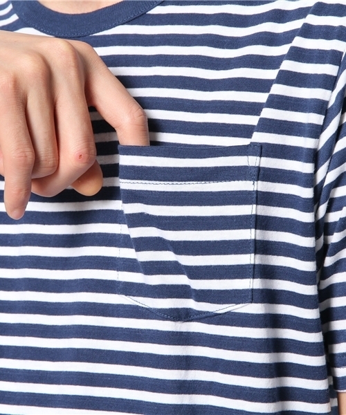 B:MING by BEAMS（ビーミングバイビームス）の「○ビーミング by ビームス / ボーダーポケットTEE（Tシャツ/カットソー・メンズ・ブラック/レッド/ネイビー・SMALL/MEDIUM/LARGE/X-LARGE）」の9枚目の写真