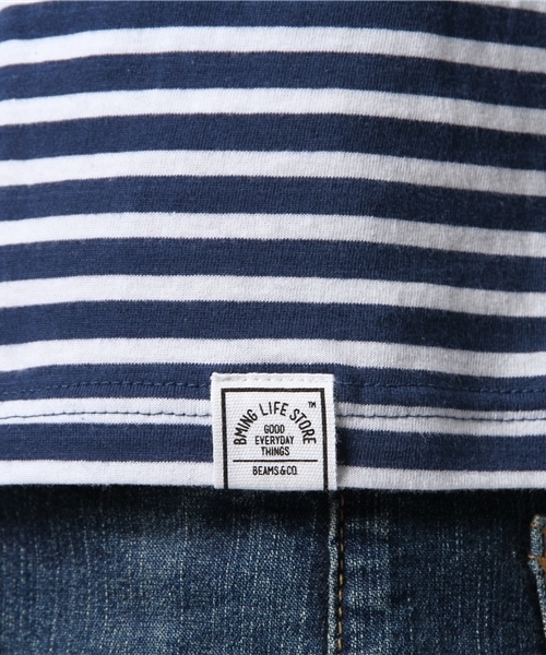 B:MING by BEAMS（ビーミングバイビームス）の「○ビーミング by ビームス / ボーダーポケットTEE（Tシャツ/カットソー・メンズ・ブラック/レッド/ネイビー・SMALL/MEDIUM/LARGE/X-LARGE）」の8枚目の写真