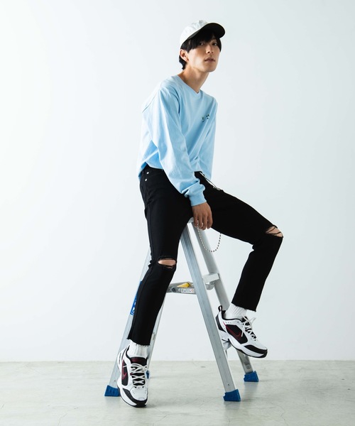 WEGO(ウィゴー)の「WEGO/チェーン付きスーパースキニーカットオフデニム(デニムパンツ・メンズ・ブラック・MEDIUM/LARGE)」の10枚目の写真