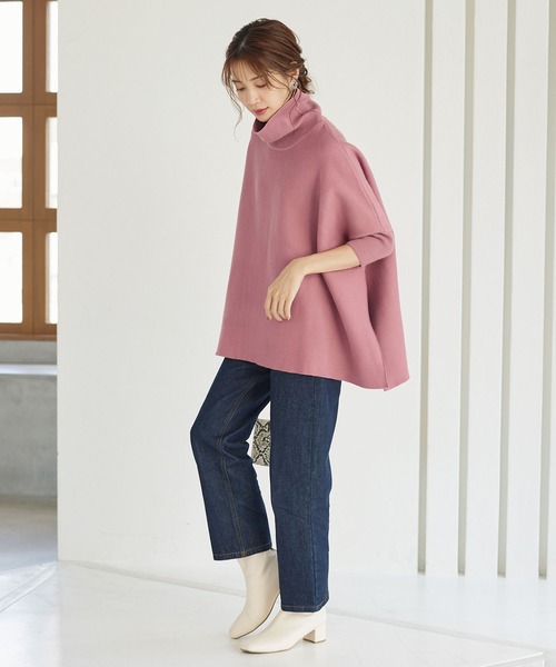 淡いピンクのフワフワニットポンチョ　値下げ不可 楽天市場】ポンチョ レディース 冬 ポンチョ ケープ ルームウェア