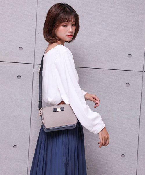 dazzlin（ダズリン）の「【dazzlin/ダズリン】　3カラー配色お財布ポシェット（ショルダーバッグ・レディース・ブラック/ピンク/マスタード/ベージュ系その他・FREE）」の3枚目の写真