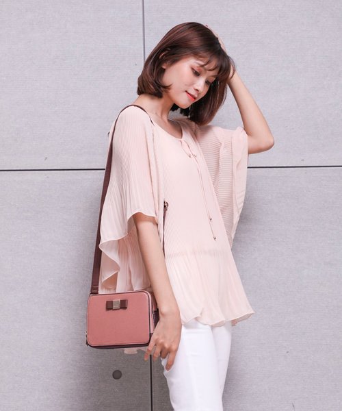 dazzlin（ダズリン）の「【dazzlin/ダズリン】　3カラー配色お財布ポシェット（ショルダーバッグ・レディース・ブラック/ピンク/マスタード/ベージュ系その他・FREE）」の4枚目の写真