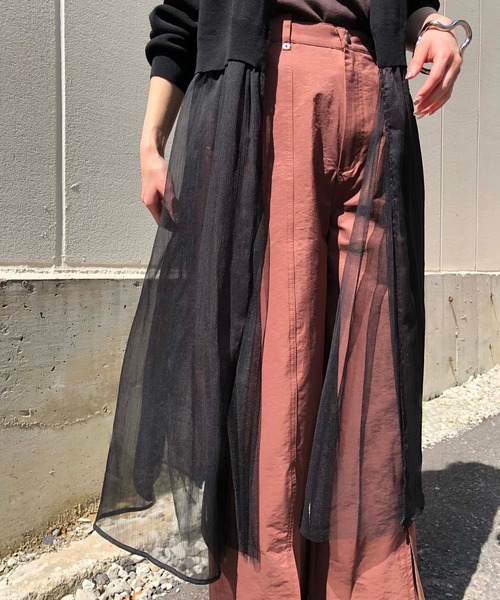 &g'aime(アンジェム)の「【&g'aime】楊柳レイヤードロングカーディガン/シースルーカーディガン(カーディガン/ボレロ・レディース・ブラック/ライトグレー/ライトベージュ・FREE)」の9枚目の写真