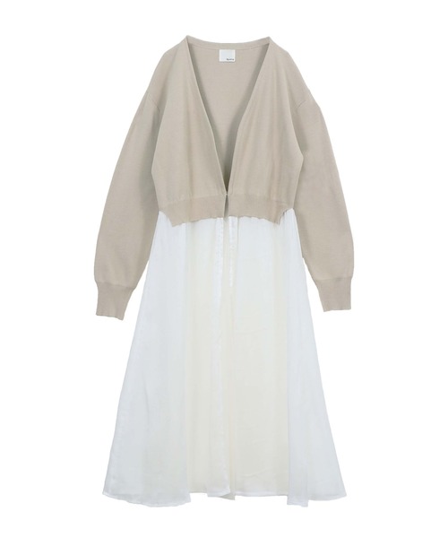 &g'aime(アンジェム)の「【&g'aime】楊柳レイヤードロングカーディガン/シースルーカーディガン(カーディガン/ボレロ・レディース・ブラック/ライトグレー/ライトベージュ・FREE)」の17枚目の写真