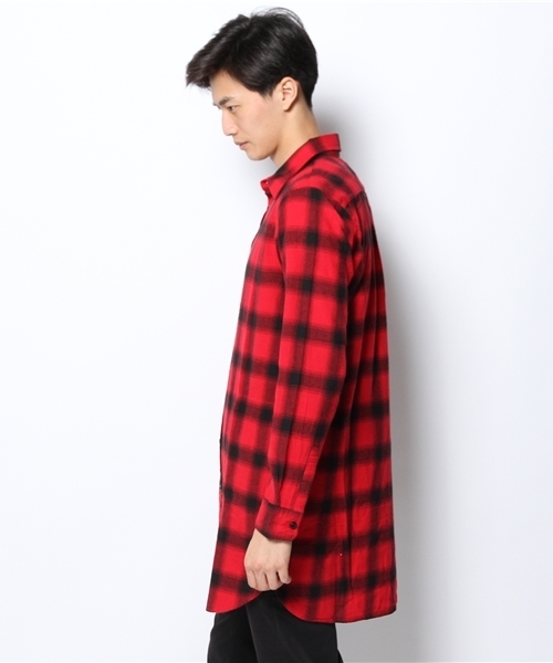 WEGO(ウィゴー)の「WEGO/ロングチェックネルシャツ(シャツ/ブラウス・メンズ・ブルー/レッド・MEDIUM/LARGE)」の6枚目の写真
