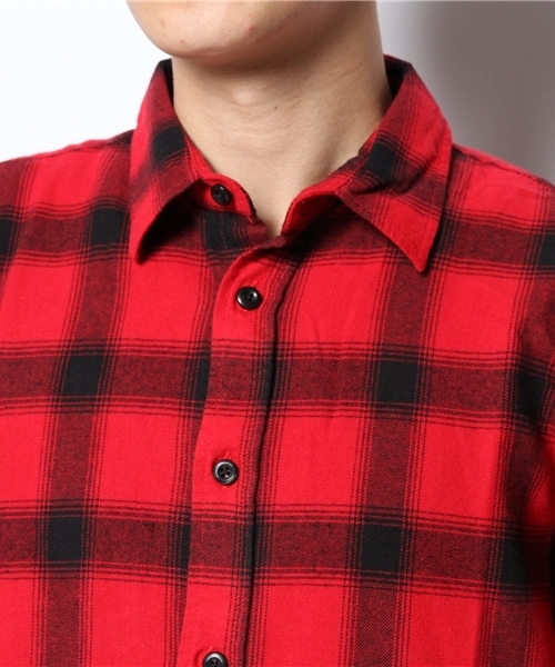 WEGO(ウィゴー)の「WEGO/ロングチェックネルシャツ(シャツ/ブラウス・メンズ・ブルー/レッド・MEDIUM/LARGE)」の8枚目の写真