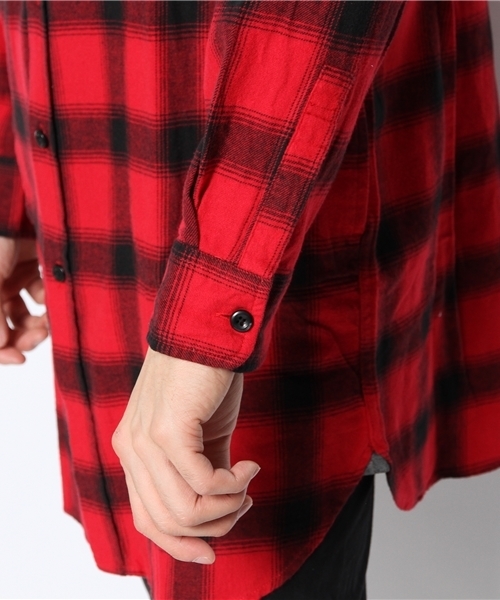 WEGO(ウィゴー)の「WEGO/ロングチェックネルシャツ(シャツ/ブラウス・メンズ・ブルー/レッド・MEDIUM/LARGE)」の9枚目の写真