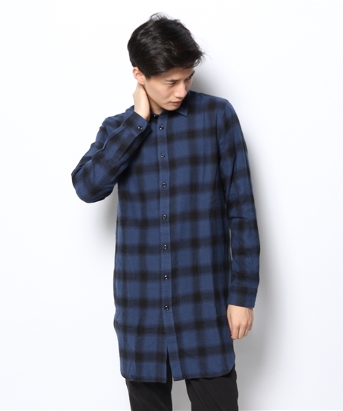 WEGO(ウィゴー)の「WEGO/ロングチェックネルシャツ(シャツ/ブラウス・メンズ・ブルー/レッド・MEDIUM/LARGE)」の10枚目の写真
