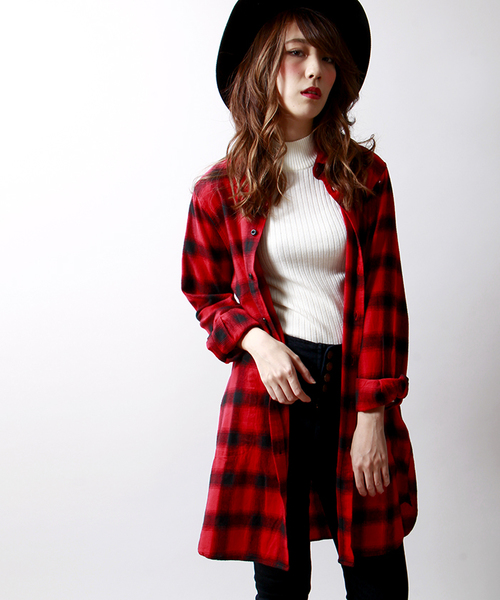 WEGO(ウィゴー)の「WEGO/ロングチェックネルシャツ(シャツ/ブラウス・メンズ・ブルー/レッド・MEDIUM/LARGE)」の13枚目の写真
