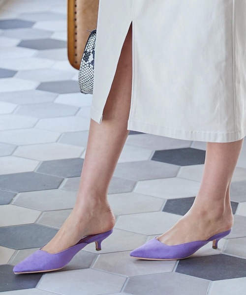 KOBE LETTUCE（コウベレタス）の「キトゥンヒールミュール（サンダル・レディース・ホワイト/ブラック/ベージュ/パープル/シルバー/キャメル・LL/S/M/L）」の4枚目の写真