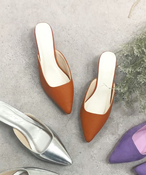 KOBE LETTUCE（コウベレタス）の「キトゥンヒールミュール（サンダル・レディース・ホワイト/ブラック/ベージュ/パープル/シルバー/キャメル・LL/S/M/L）」の5枚目の写真