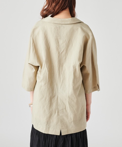 mystic（ミスティック）の「麻混テーラージャケット（テーラードジャケット・レディース・ブラック/ベージュ/オリーブ/カーキ・FREE）」の8枚目の写真