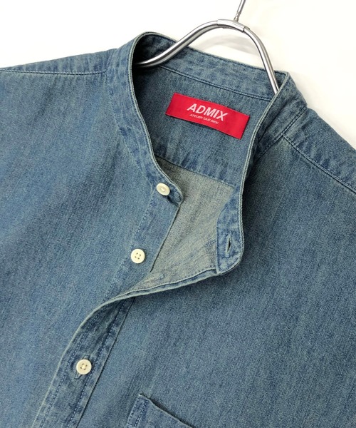 ADMIX/ATELIER SAB MEN（アドミックスアトリエサブメン）の「ライトオンス デニム バンドカラー 長袖 シャツ（シャツ/ブラウス・メンズ・インディゴブルー/ワンウォッシュ/ライトインディゴブルー・48/50）」の12枚目の写真