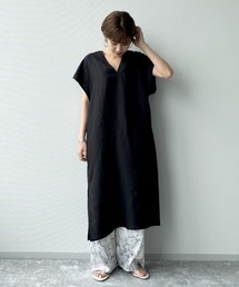 PAGEBOY | 麻レーヨンバックボタンカフタンワンピース(ワンピース)