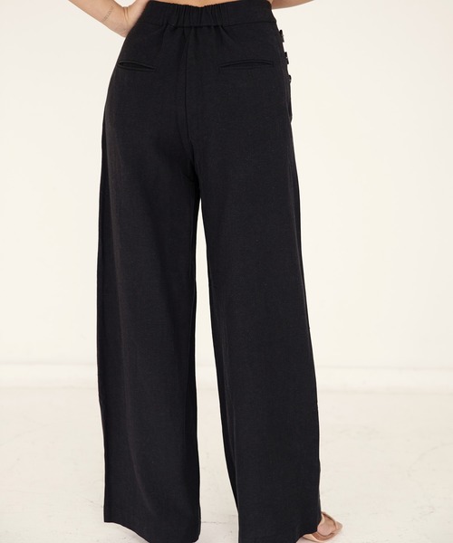 ALEXIA STAM(アリシアスタン)の「Side Button Pants/サイドボタンパンツ(その他パンツ・レディース・ブラック/ベージュ・S/M)」の4枚目の写真