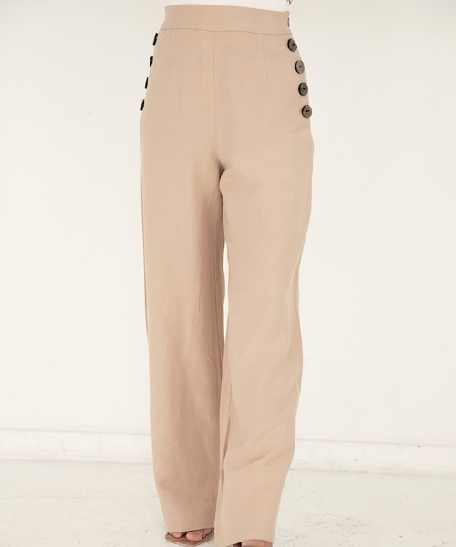 ALEXIA STAM(アリシアスタン)の「Side Button Pants/サイドボタンパンツ(その他パンツ・レディース・ブラック/ベージュ・S/M)」の7枚目の写真