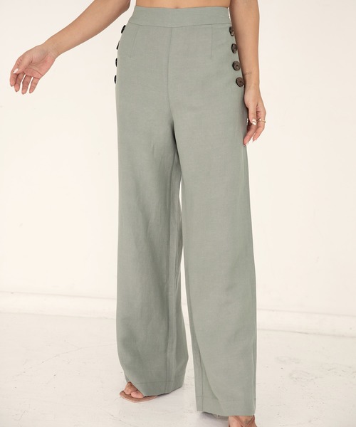 ALEXIA STAM(アリシアスタン)の「Side Button Pants/サイドボタンパンツ(その他パンツ・レディース・ブラック/ベージュ・S/M)」の12枚目の写真