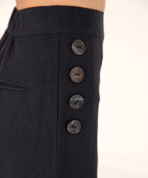 ALEXIA STAM(アリシアスタン)の「Side Button Pants/サイドボタンパンツ(その他パンツ・レディース・ブラック/ベージュ・S/M)」の6枚目の写真