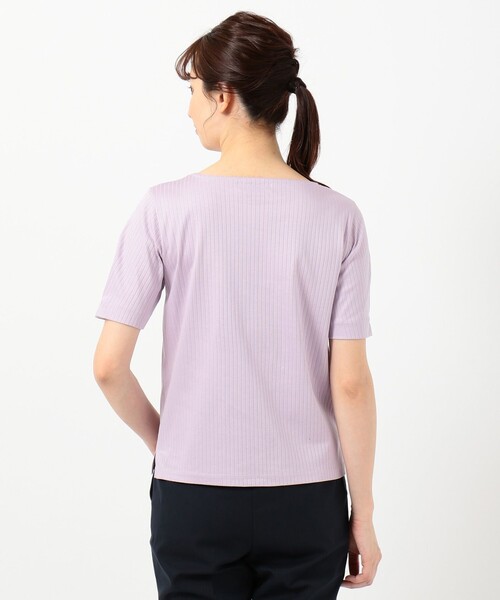 J.PRESS Ladies（J.プレス レディス）の「【WEB限定色あり】コットンリブスムース クルーネックTシャツ（Tシャツ/カットソー・レディース・ライトグレー系/ブルー系・SMALL）」の7枚目の写真